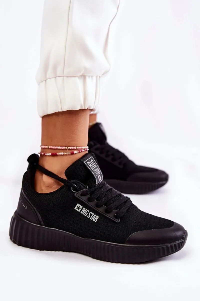 Hot Big Star Shoes Damskie Sneakersy Big Star KK274063 Czarne