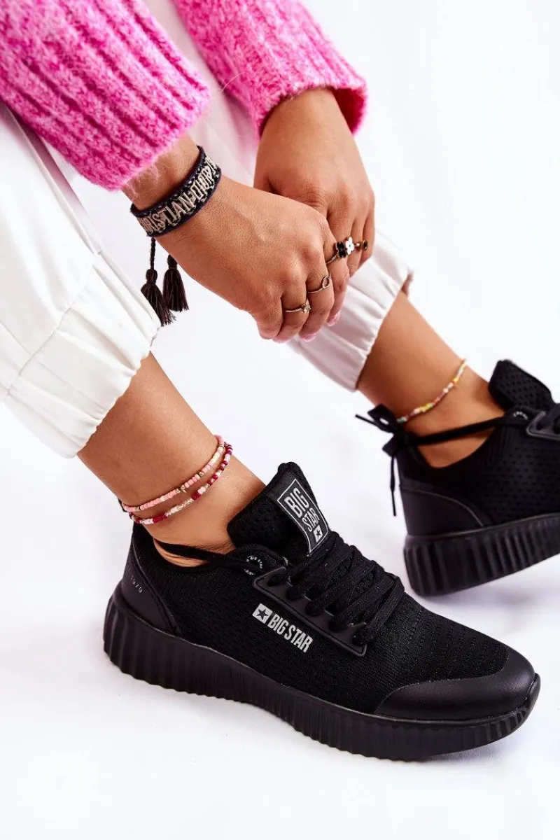 Hot Big Star Shoes Damskie Sneakersy Big Star KK274063 Czarne