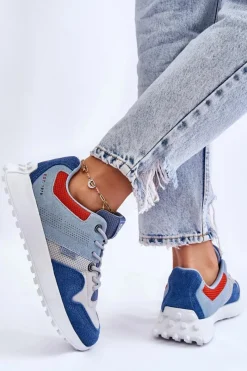 Sale Big Star Shoes Damskie Sneakersy Big Star LL274421 Niebieskie