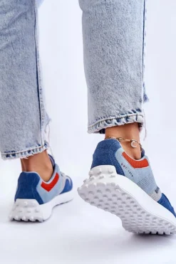 Sale Big Star Shoes Damskie Sneakersy Big Star LL274421 Niebieskie