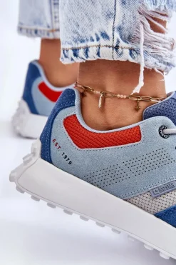 Sale Big Star Shoes Damskie Sneakersy Big Star LL274421 Niebieskie