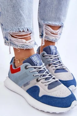 Sale Big Star Shoes Damskie Sneakersy Big Star LL274421 Niebieskie