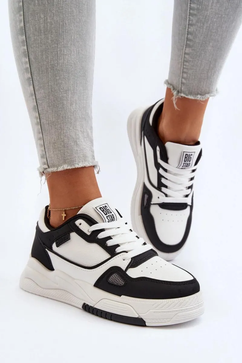 Discount Big Star Shoes Damskie Sneakersy Big Star NN274669 Biało-Czarne