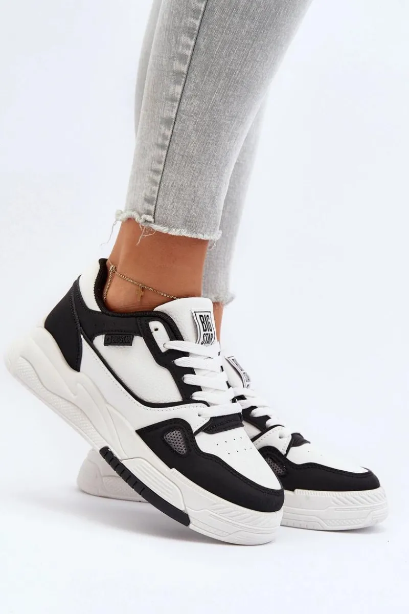 Discount Big Star Shoes Damskie Sneakersy Big Star NN274669 Biało-Czarne