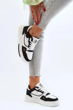 Discount Big Star Shoes Damskie Sneakersy Big Star NN274669 Biało-Czarne