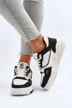 Discount Big Star Shoes Damskie Sneakersy Big Star NN274669 Biało-Czarne