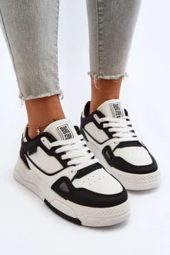 Discount Big Star Shoes Damskie Sneakersy Big Star NN274669 Biało-Czarne