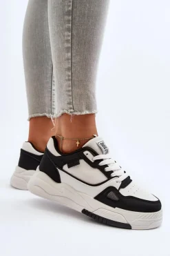 Discount Big Star Shoes Damskie Sneakersy Big Star NN274669 Biało-Czarne