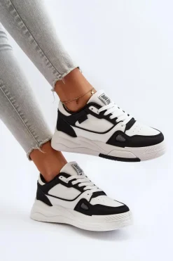 Discount Big Star Shoes Damskie Sneakersy Big Star NN274669 Biało-Czarne