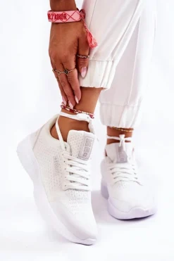 Hot Damskie Sneakersy Big Star KK274062 Białe Damskie Buty Sportowe Na Platformie|Buty Sportowe Big Star