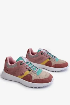 Buty Sportowe Big Star|Sneakersy Damskie>Big Star Shoes Damskie Sneakersy Big Star LL274422 Różowo-Beżowe