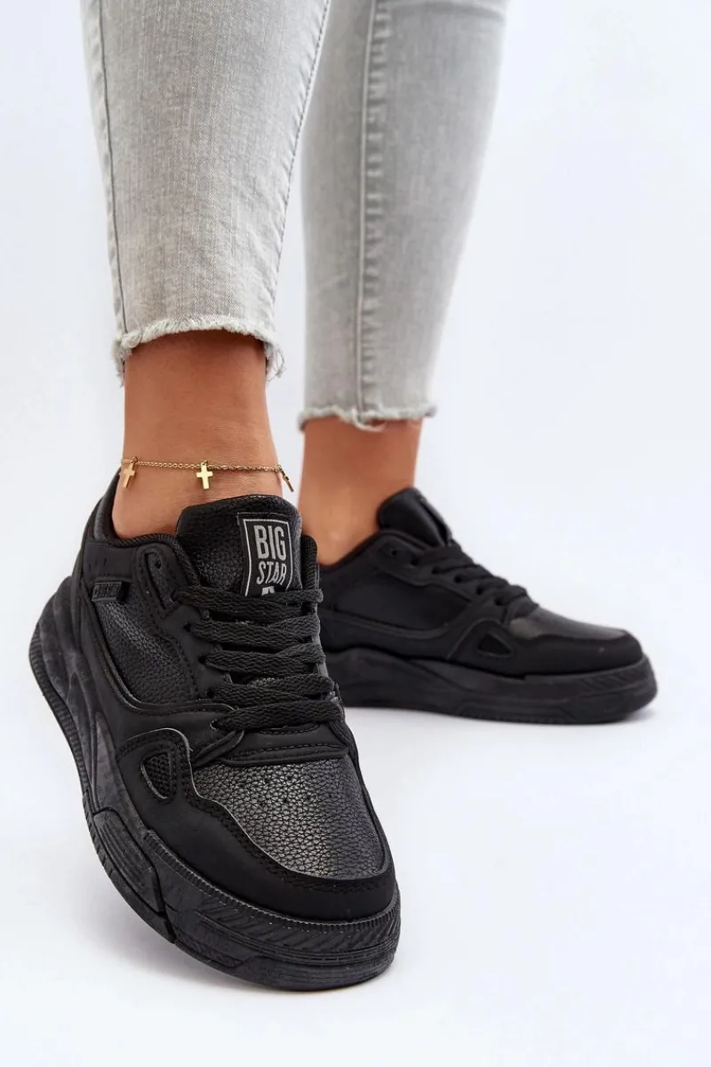 Hot Damskie Sneakersy Big Star NN274666 Czarne Damskie Buty Sportowe Big Star|Sneakersy Damskie