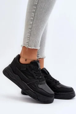 Hot Damskie Sneakersy Big Star NN274666 Czarne Damskie Buty Sportowe Big Star|Sneakersy Damskie