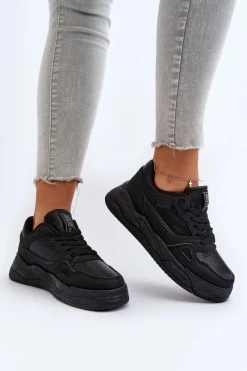 Hot Damskie Sneakersy Big Star NN274666 Czarne Damskie Buty Sportowe Big Star|Sneakersy Damskie