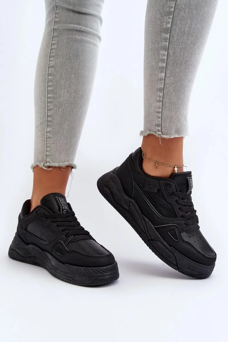 Hot Damskie Sneakersy Big Star NN274666 Czarne Damskie Buty Sportowe Big Star|Sneakersy Damskie