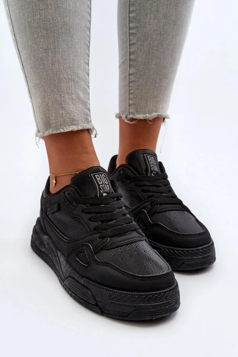 Hot Damskie Sneakersy Big Star NN274666 Czarne Damskie Buty Sportowe Big Star|Sneakersy Damskie