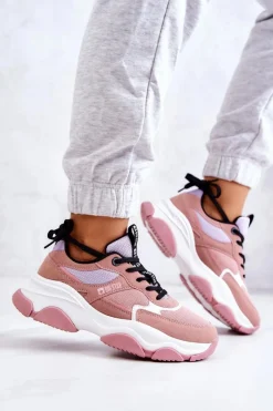 New Big Star Shoes Damskie Sneakersy Buty Sportowe Big Star JJ274577 Różowe