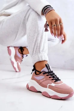 New Big Star Shoes Damskie Sneakersy Buty Sportowe Big Star JJ274577 Różowe