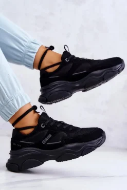 New Damskie Sneakersy Buty Sportowe Big Star JJ274578 Czarne Damskie Buty Sportowe Big Star