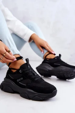 New Damskie Sneakersy Buty Sportowe Big Star JJ274578 Czarne Damskie Buty Sportowe Big Star