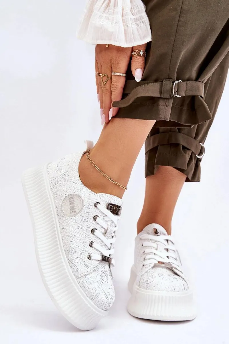 New Damskie Sneakersy Buty Sportowe JJ2N4126 Białe Damskie Sneakersy Damskie