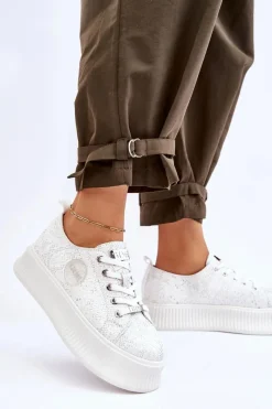 New Damskie Sneakersy Buty Sportowe JJ2N4126 Białe Damskie Sneakersy Damskie