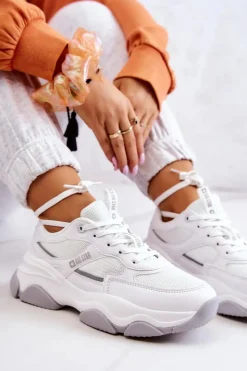 Damskie Sneakersy Buty Sportowe Big Star JJ274579 Białe Damskie Buty Sportowe Big Star