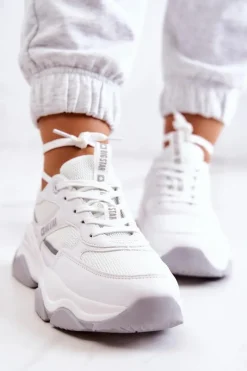Damskie Sneakersy Buty Sportowe Big Star JJ274579 Białe Damskie Buty Sportowe Big Star