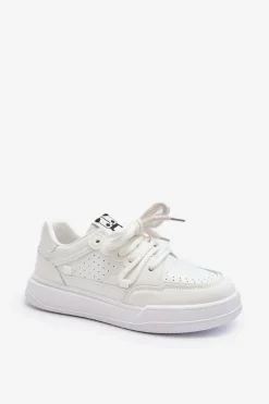 Best Boto Damskie Sneakersy Eko Skórzane Białe Avanalis Biały