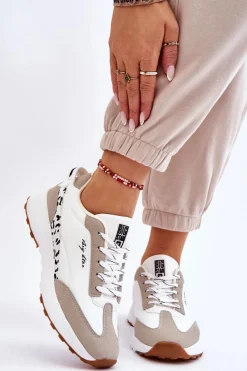 Hot Damskie Sneakersy Memory Foam System Big Star LL274957 Białe Damskie Sneakersy Damskie