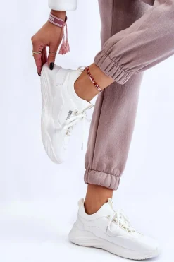 Buty Sportowe Big Star|Sneakersy Damskie>Big Star Shoes Damskie Sneakersy Memory Foam System Big Star LL274417 Białe