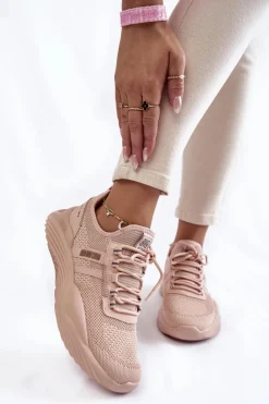 Sneakersy Damskie>Big Star Shoes Damskie Sneakersy Memory Foam System Big Star KK274348 Różowe