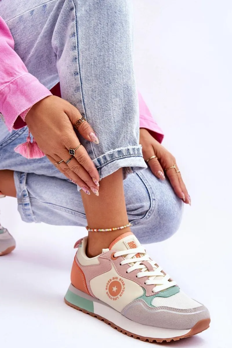 Discount Big Star Shoes Damskie Sneakersy Memory Foam System Big Star LL274542 Multikolor