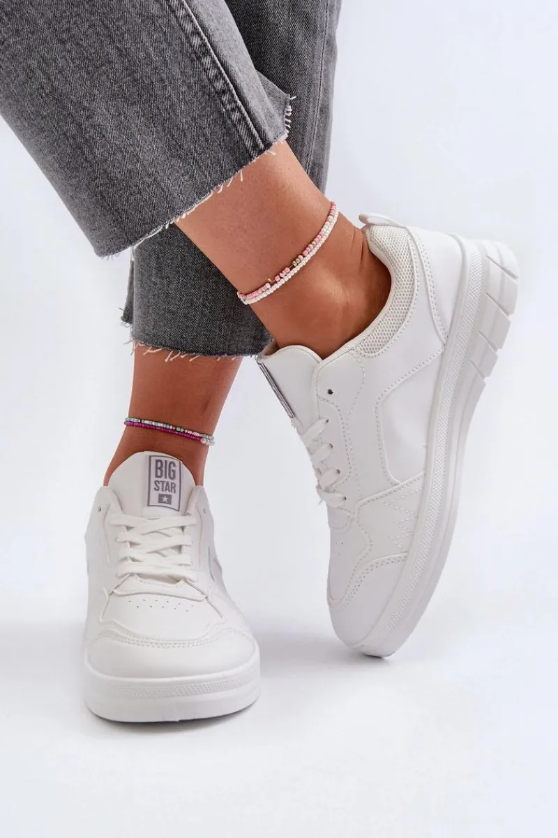 Sale Damskie Sneakersy Memory Foam System Big Star NN274A483 Białe Damskie Buty Sportowe Big Star|Sneakersy Damskie
