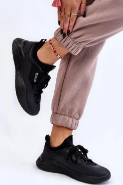 New Damskie Sneakersy Memory Foam System Big Star LL274419 Czarne Damskie Buty Sportowe Big Star|Sneakersy Damskie