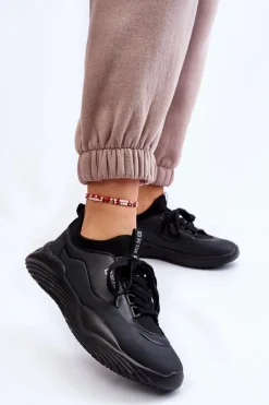 New Damskie Sneakersy Memory Foam System Big Star LL274419 Czarne Damskie Buty Sportowe Big Star|Sneakersy Damskie