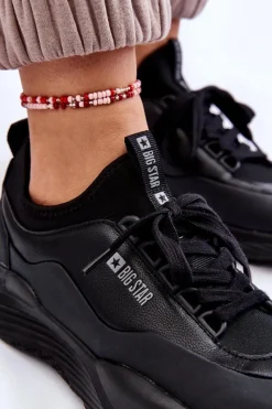 New Damskie Sneakersy Memory Foam System Big Star LL274419 Czarne Damskie Buty Sportowe Big Star|Sneakersy Damskie
