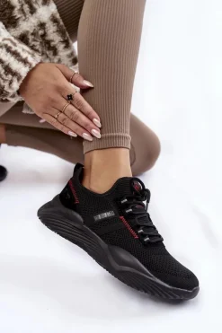 Online Big Star Shoes Damskie Sneakersy Memory Foam System Big Star KK274345 Czarne