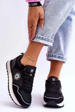 Clearance Damskie Sneakersy Memory Foam System Big Star LL274541 Czarne Damskie Buty Sportowe Big Star|Sneakersy Damskie