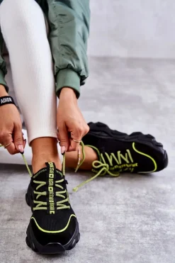 Best Big Star Shoes Damskie Sneakersy Memory Foam System Big Star KK274028 Czarne