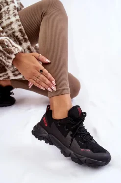 Sale Damskie Sneakersy Memory Foam System Big Star KK274211 Czarne Damskie Buty Sportowe Big Star|Sneakersy Damskie