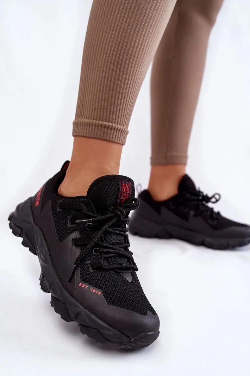 Sale Damskie Sneakersy Memory Foam System Big Star KK274211 Czarne Damskie Buty Sportowe Big Star|Sneakersy Damskie