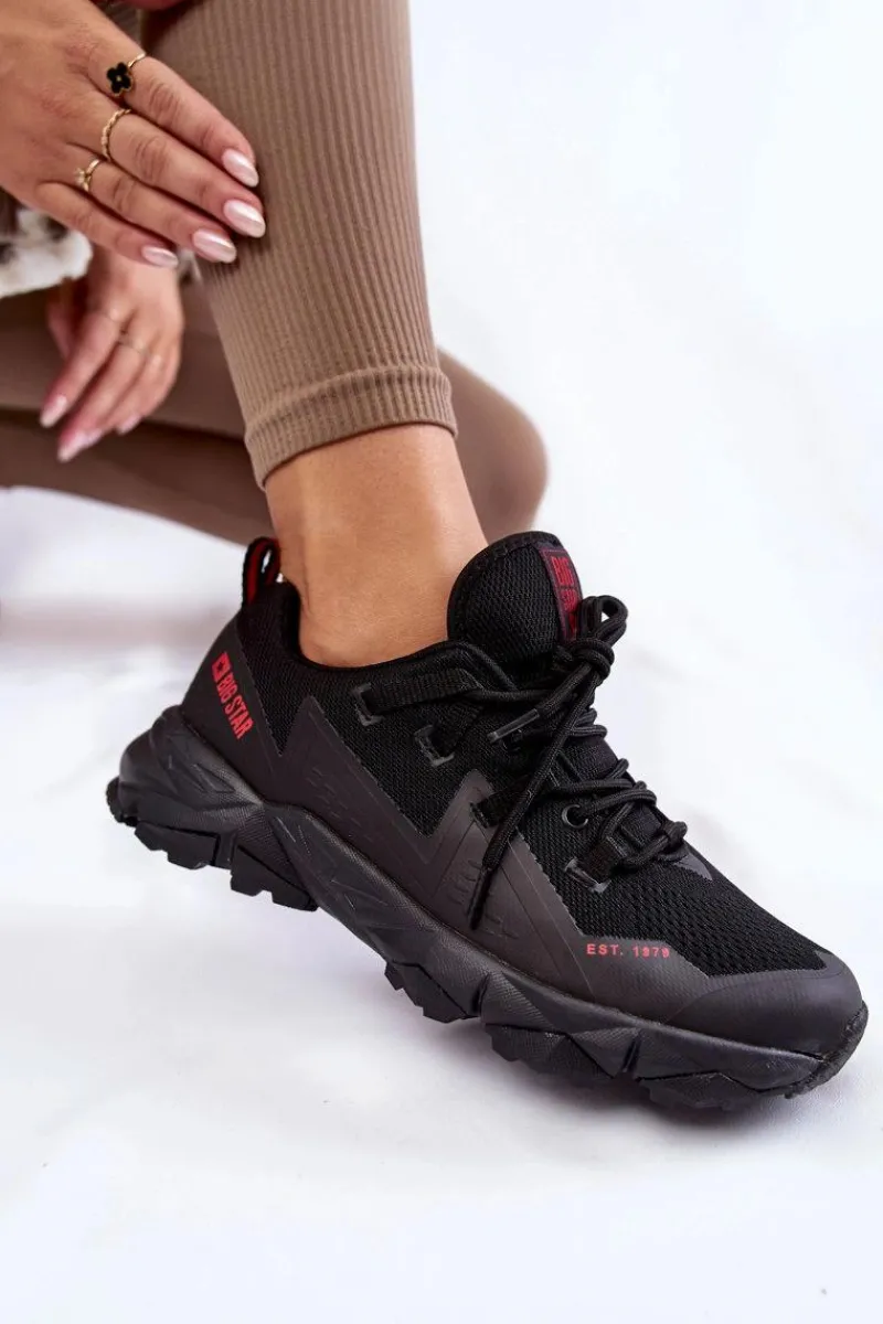 Sale Damskie Sneakersy Memory Foam System Big Star KK274211 Czarne Damskie Buty Sportowe Big Star|Sneakersy Damskie