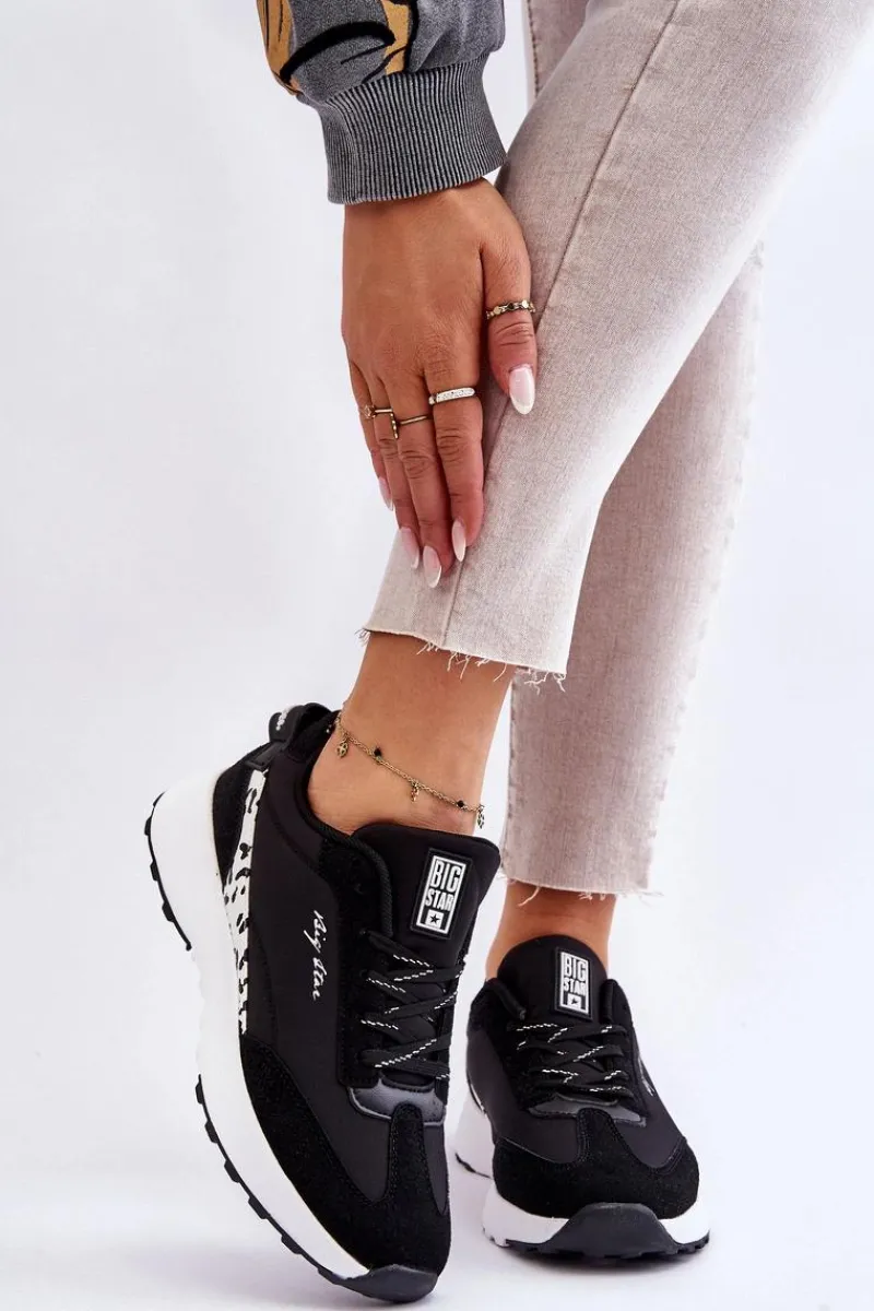 Outlet Big Star Shoes Damskie Sneakersy Memory Foam System Big Star LL274956 Czarne