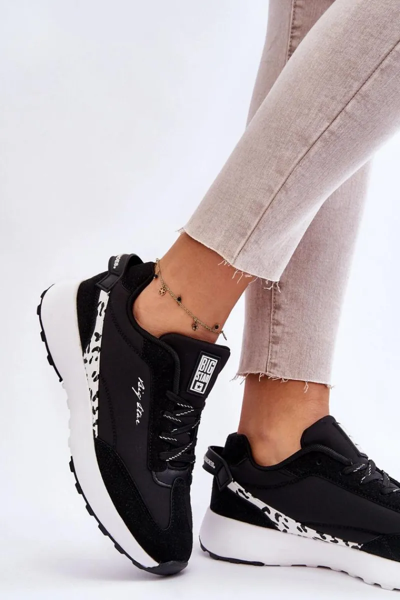 Outlet Big Star Shoes Damskie Sneakersy Memory Foam System Big Star LL274956 Czarne