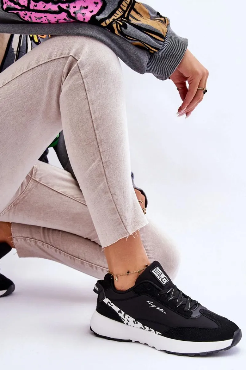 Outlet Big Star Shoes Damskie Sneakersy Memory Foam System Big Star LL274956 Czarne