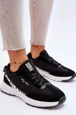 Outlet Big Star Shoes Damskie Sneakersy Memory Foam System Big Star LL274956 Czarne