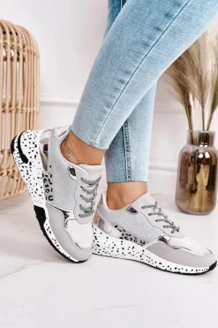 Online Boto Damskie Sneakersy Na Koturnie Srebrne Avery