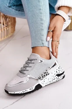 Online Boto Damskie Sneakersy Na Koturnie Srebrne Avery