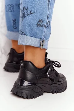 Sale Evento Damskie Sneakersy Na Masywnej Podeszwie Czarne Laugh